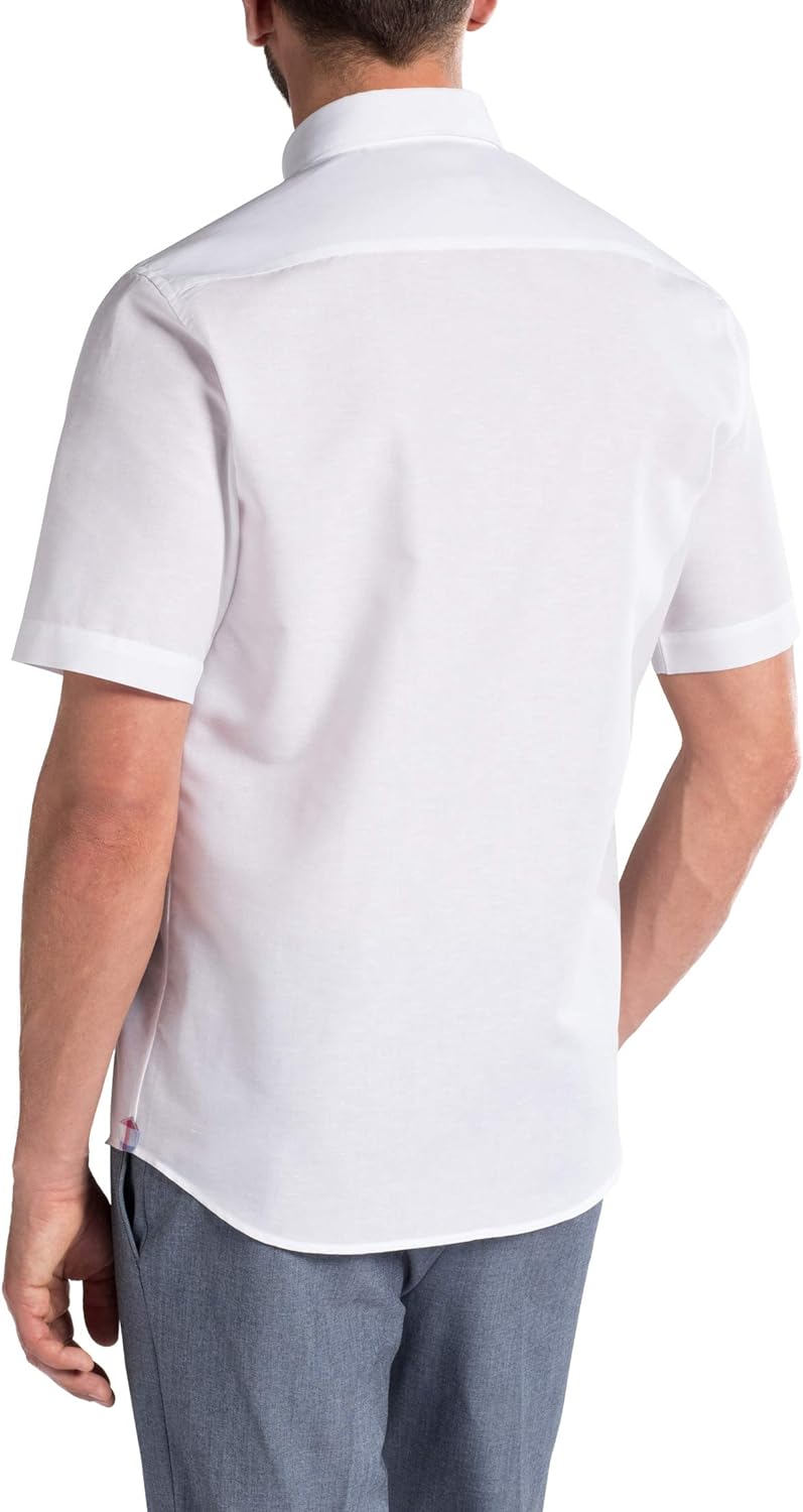 eterna Kurzarm Hemd MODERN FIT Leinen unifarben
