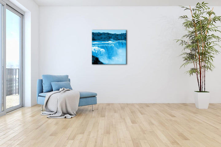 deyoli schöne Niagara Wasserfälle im Format: 60x60 Effekt: Zeichnung als Leinwandbild, Motiv auf Ech