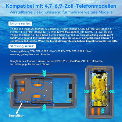 [ Upgrade] wasserdichte Handyhülle Universelle Tauchen Professionelle Handy Unterwasser Hülle Handyt