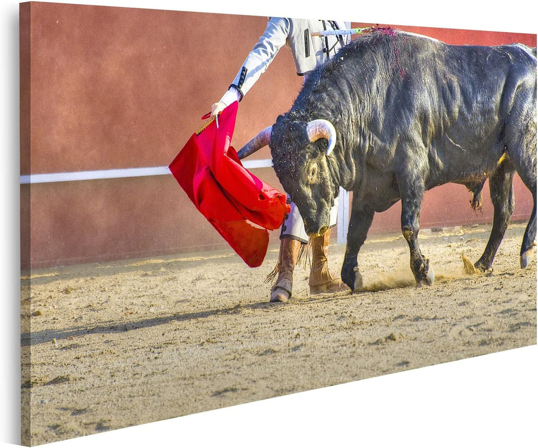 islandburner Bild auf Leinwand Bekämpfung Der Stier Bild Aus Spanien Black Stier Wandbild Poster Kun
