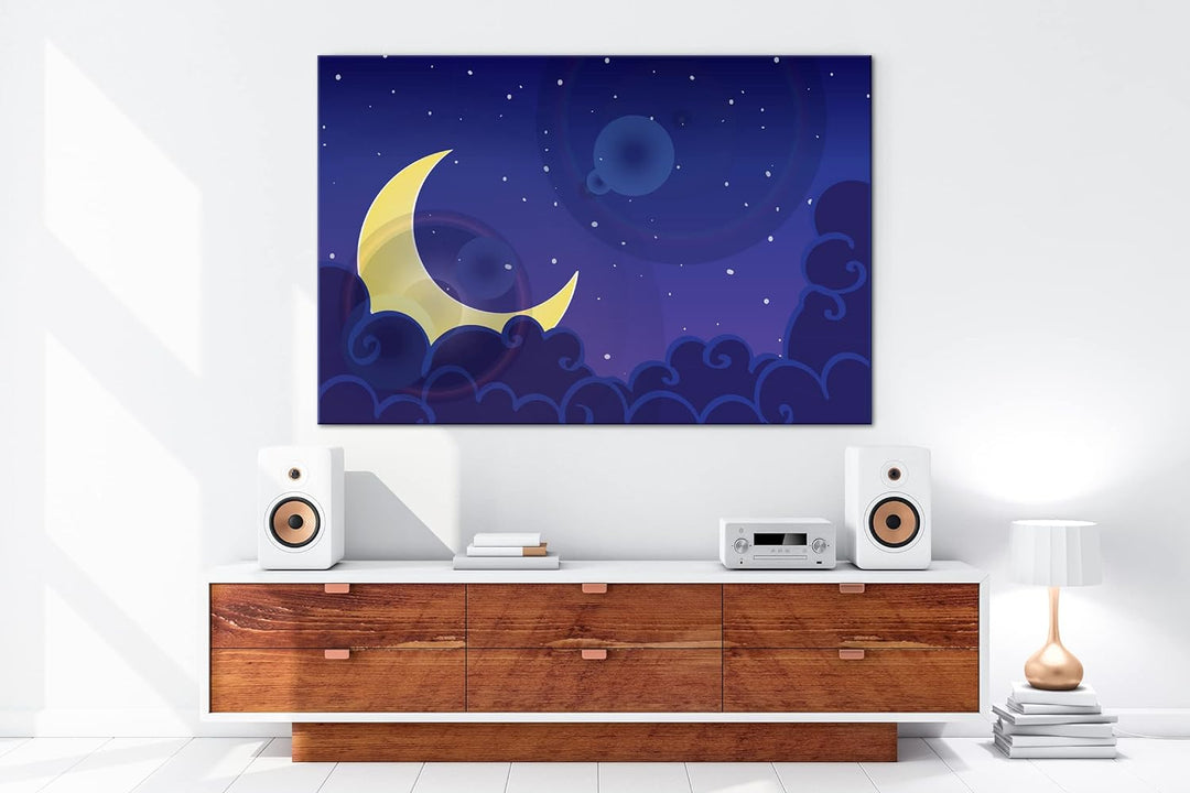 deyoli Mondlicht Nacht Format: 100x70 als Leinwandbild, Motiv fertig gerahmt auf Echtholzrahmen, Hoc