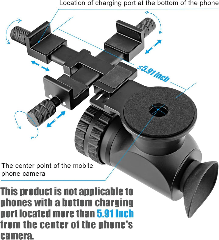Forevercam Universal Handy-Teleskop-Adapter-Halterung, Smartphone-Aluminium-Clip für Unterstützung v