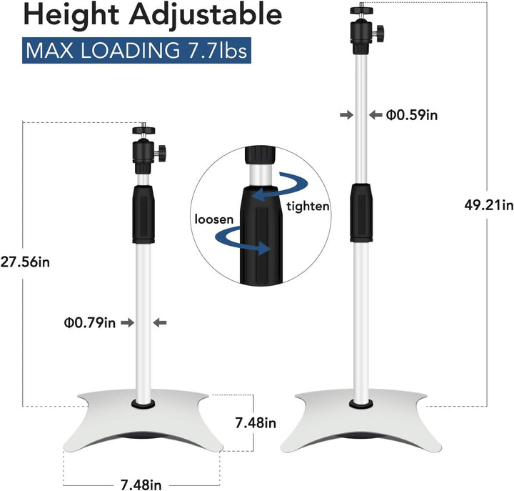 Drsn Vier-Ecken-Bodenständer Beamer Stativ, Stabiler Halt, Verstellbar 70-125cm, 3 kg Traglast, 1/4'