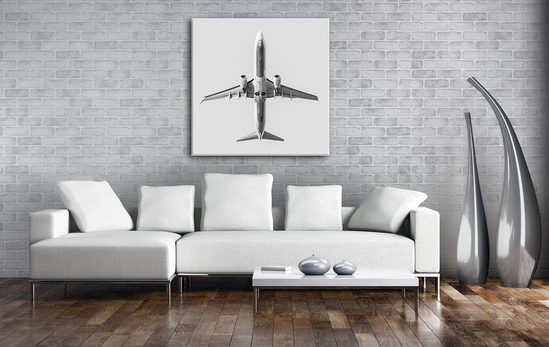 deyoli Unterseite eines Flugzeuges Format: 70x70 Effekt: Schwarz&Weiss als Leinwandbild, Motiv ferti