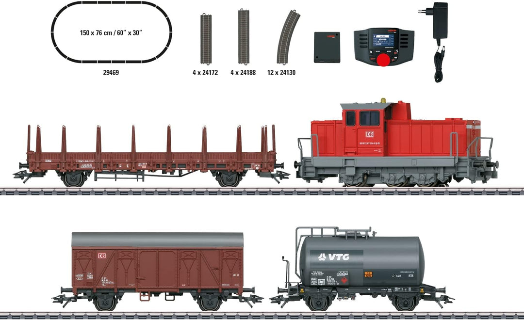 Märklin Modelleisenbahn Digital-Startpackung Moderner Rangierbetrieb 29469 – Diesel-Lokomotive mit K