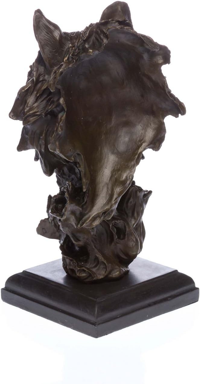 aubaho Bronzeskulptur Büste Wolf Bronze Figur Skulptur 37cm Kunst Antik-Stil