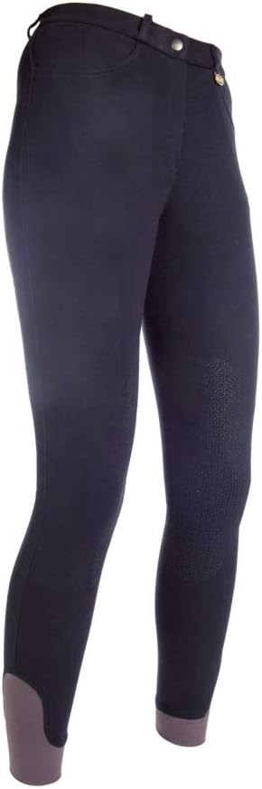 HKM Damen Reithose Silikon Vollbesatz Kate Bordeaux Schwarz 128, Schwarz 128
