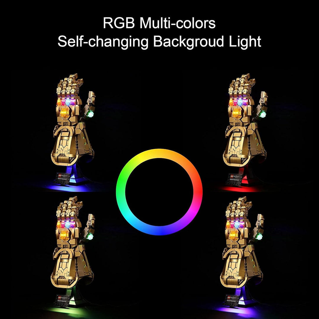 cooldac LED-Licht Kit für Lego 76191 Marvel Infinity Handschuh, Sprachsteuerungsversion LED Licht Ki