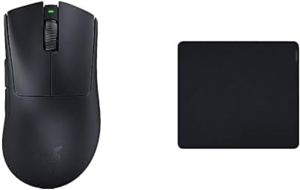 Razer DeathAdder V3 Pro - Kabellose ergonomische Esports-Maus Schwarz & Gigantus V2 Large - Weiches