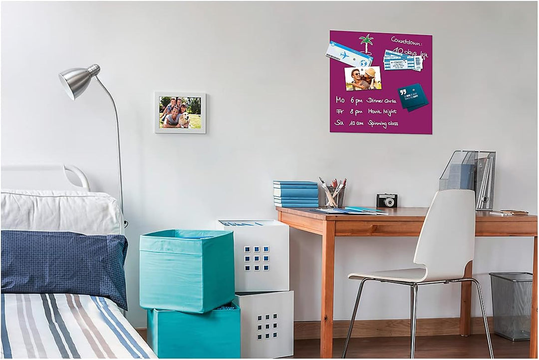 Be!Board B1104 Glas-Magnettafel beere, 45 x 45 cm, Memoboard magnetisch beere 45 x 45 cm, beere 45 x