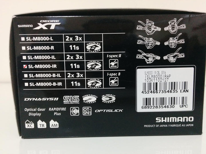 SHIMANO Deore XT SLM8000 I-Spec II Schalthebel (11-Fach rechts | schwarz | 2050mm | lg), Schwarz