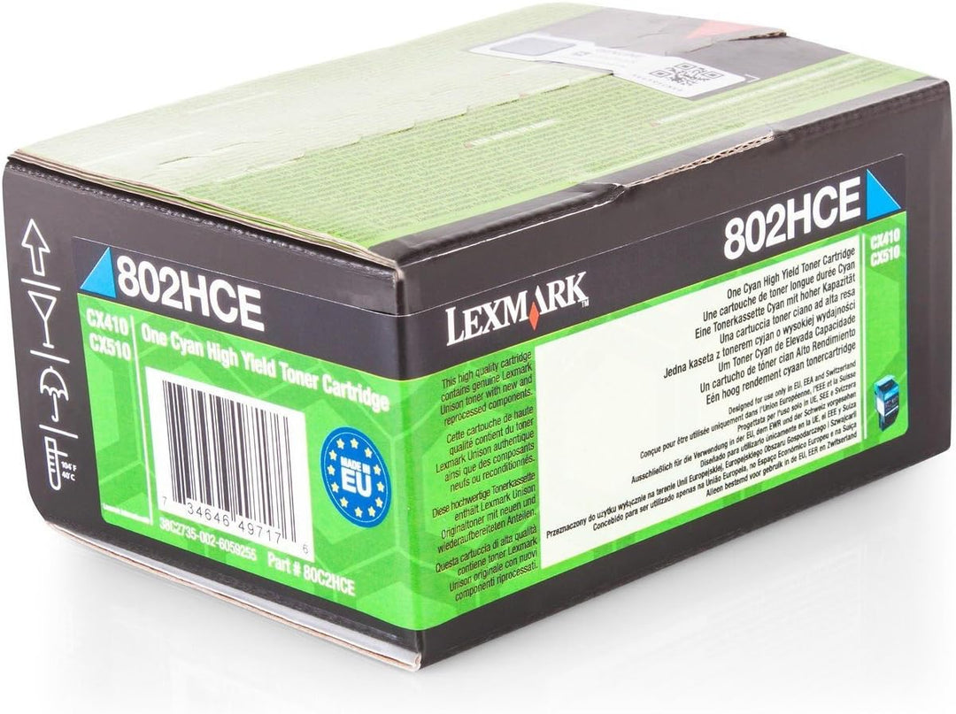 Lexmark 802Hce Toner Cyan Standardkapazitã¤T 3.000 Seiten 1er-Pack Corporate, 1914937