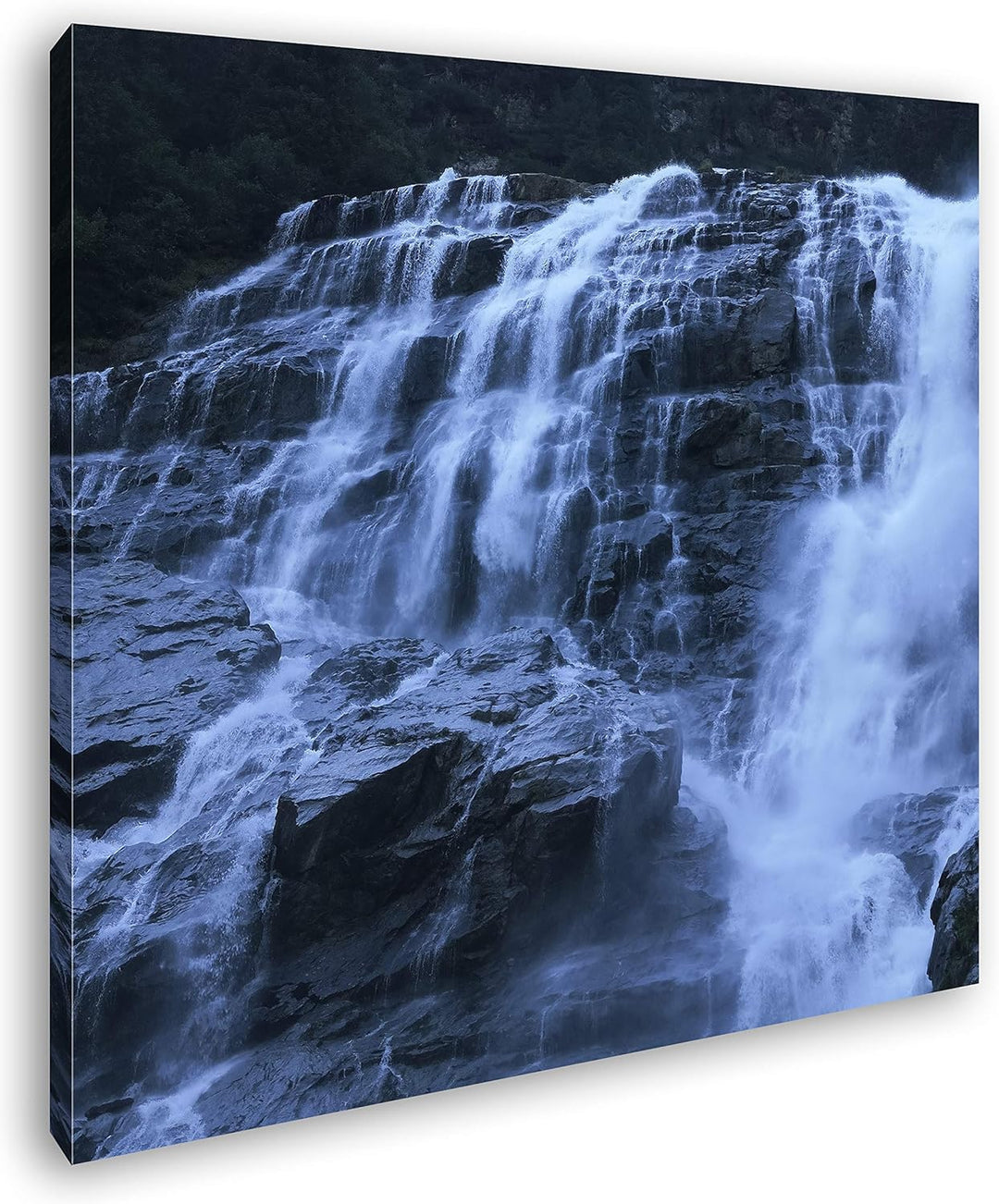 deyoli stürmischer Wasserfall Format: 70x70 als Leinwand, Motiv fertig gerahmt auf Echtholzrahmen, H