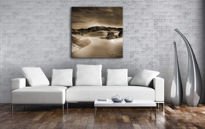 deyoli Zauberhafte Sanddünen Format: 60x60 Effekt: Sepia als Leinwandbild, Motiv fertig gerahmt auf