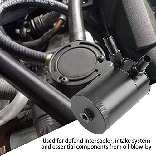 EVGATSAUTO Universal Baffled 2-Port Compact Baffled Oil Catch Tank Ölfangdose Compact Baffled Oil Ca
