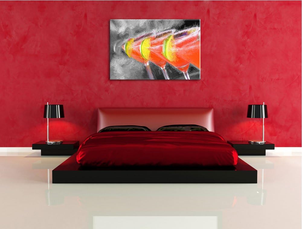 Frischer Sommercocktail, Bild auf Leinwand, XXL riesige Bilder fertig gerahmt mit Keilrahmen, Kunstd