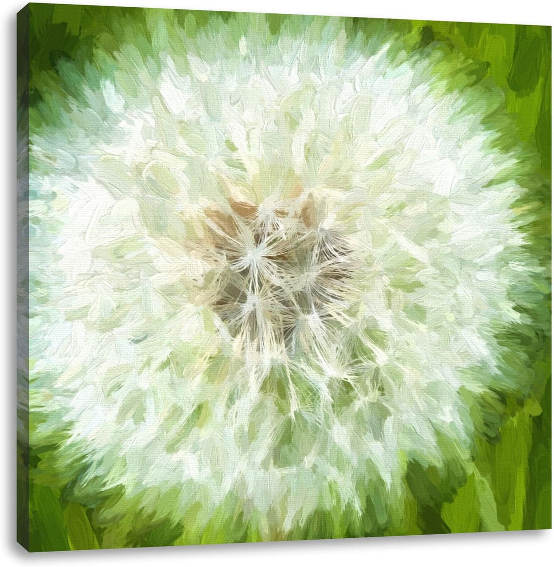 grosse wilde Pusteblume, Format: 70x70 auf Leinwand, XXL riesige Bilder fertig gerahmt mit Keilrahme