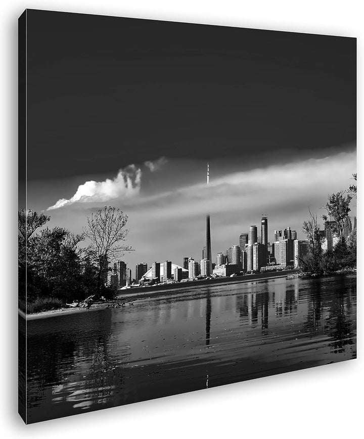 deyoli Küste von Toronto Kanada Format: 70x70 Effekt: Schwarz&Weiss als Leinwandbild, Motiv fertig g