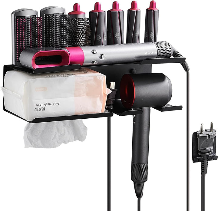 DingGreat föhnhalter wand ohne bohren für Dyson Airwrap Styler Complete, Aluminium Wandhalterung Stä
