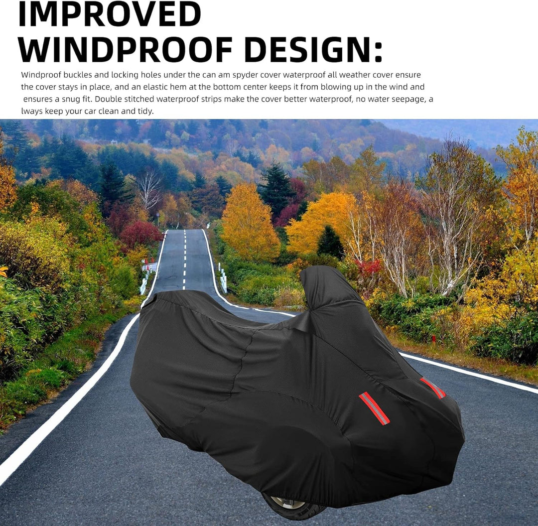 Can Am Spyder Abdeckung 2022, Can Am Spyder Abdeckung Wasserdicht Allwetter, 420D Oxford-Tuch PU-Bes