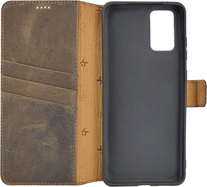 Suncase Book-Style Hülle kompatibel mit Samsung Galaxy S20 Plus Leder Tasche (Slim-Fit) Lederhülle H