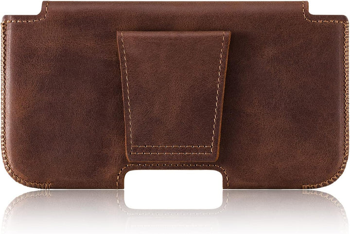 SURAZO Premium 100% Echtleder Gürteltasche für Google Pixel 6a Hülle Leder – Horizontale Holster Sch