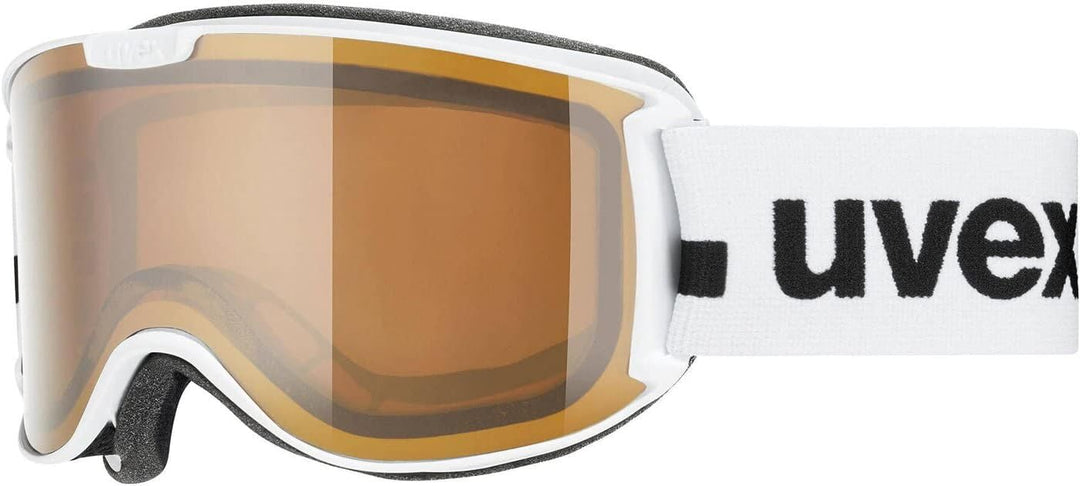 Uvex Unisex Skyper P Skibrille (1er Pack) Einheitsgrösse white mat/brown-clear, Einheitsgrösse white
