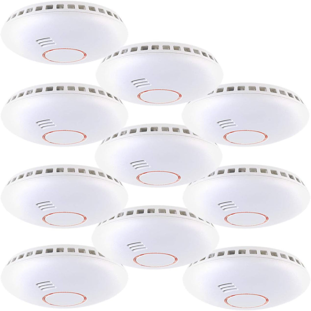 VisorTech Rauchmelder Vernetzbar: Vernetzbarer Funk-Hitze- & Rauchwarnmelder RWM-460.f, 85 dB, 10er-