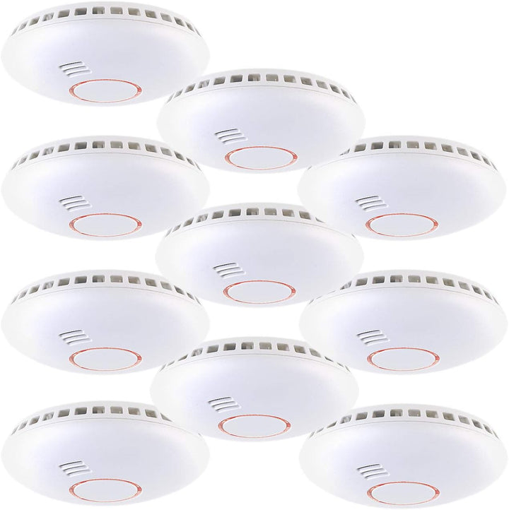 VisorTech Rauchmelder Vernetzbar: Vernetzbarer Funk-Hitze- & Rauchwarnmelder RWM-460.f, 85 dB, 10er-