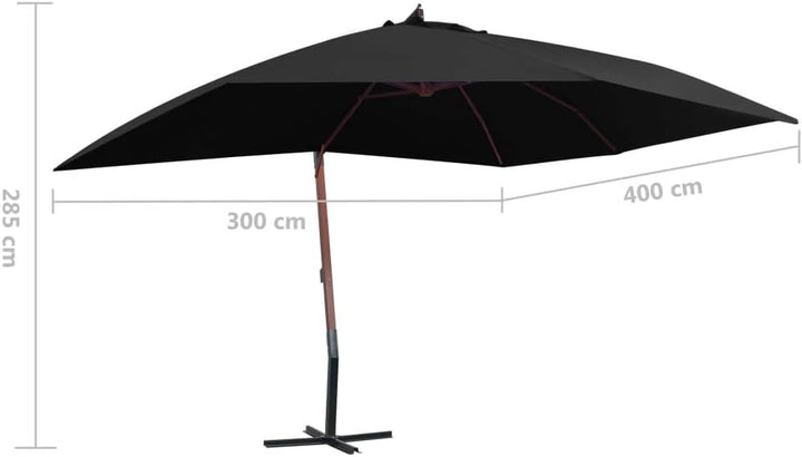 Goliraya Ampelschirm mit Holzmast Ampelsonnenschirm Terrassenschirm Marktschirm Gartenschirm Terrass