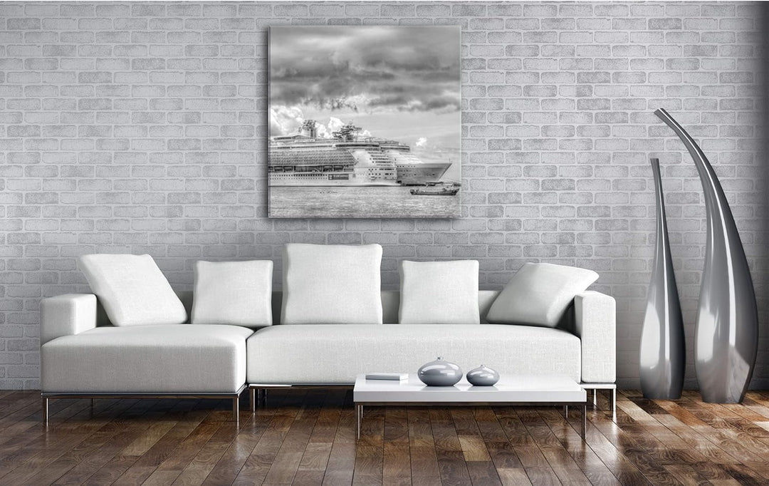 deyoli malerisches Kreuzfahrtschiff Format: 60x60 Effekt: Schwarz&Weiss als Leinwandbild, Motiv auf