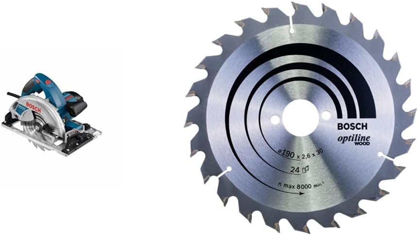 Bosch Professional Handkreissäge GKS 65 GCE (1800 Watt, Sägeblatt-Ø: 190 mm, im Karton) + Kreissägeb