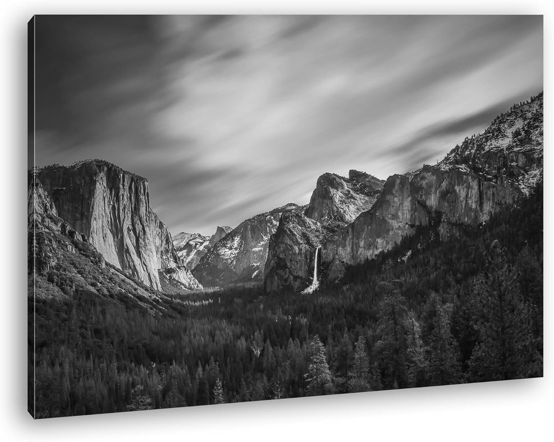 deyoli Yosemite-Nationalpark Format: 80x60 Effekt: Schwarz/Weiss als Leinwandbild, Motiv fertig gera