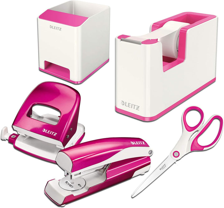 Leitz Leitz WOW Schreibtisch Accessoires (Weiss/Pink, Komplett - Set) Komplett - Set Pink, Komplett