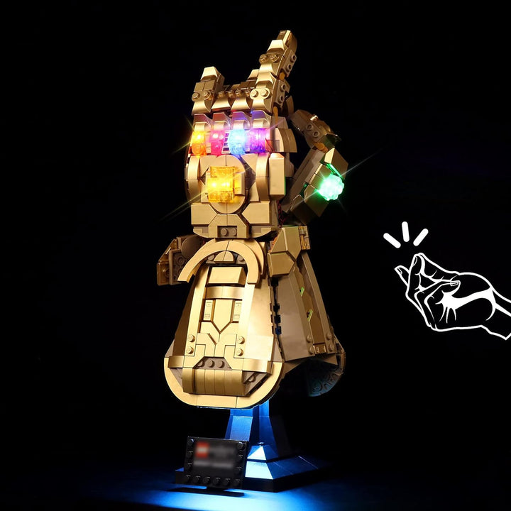 cooldac LED-Licht Kit für Lego 76191 Marvel Infinity Handschuh, Sprachsteuerungsversion LED Licht Ki
