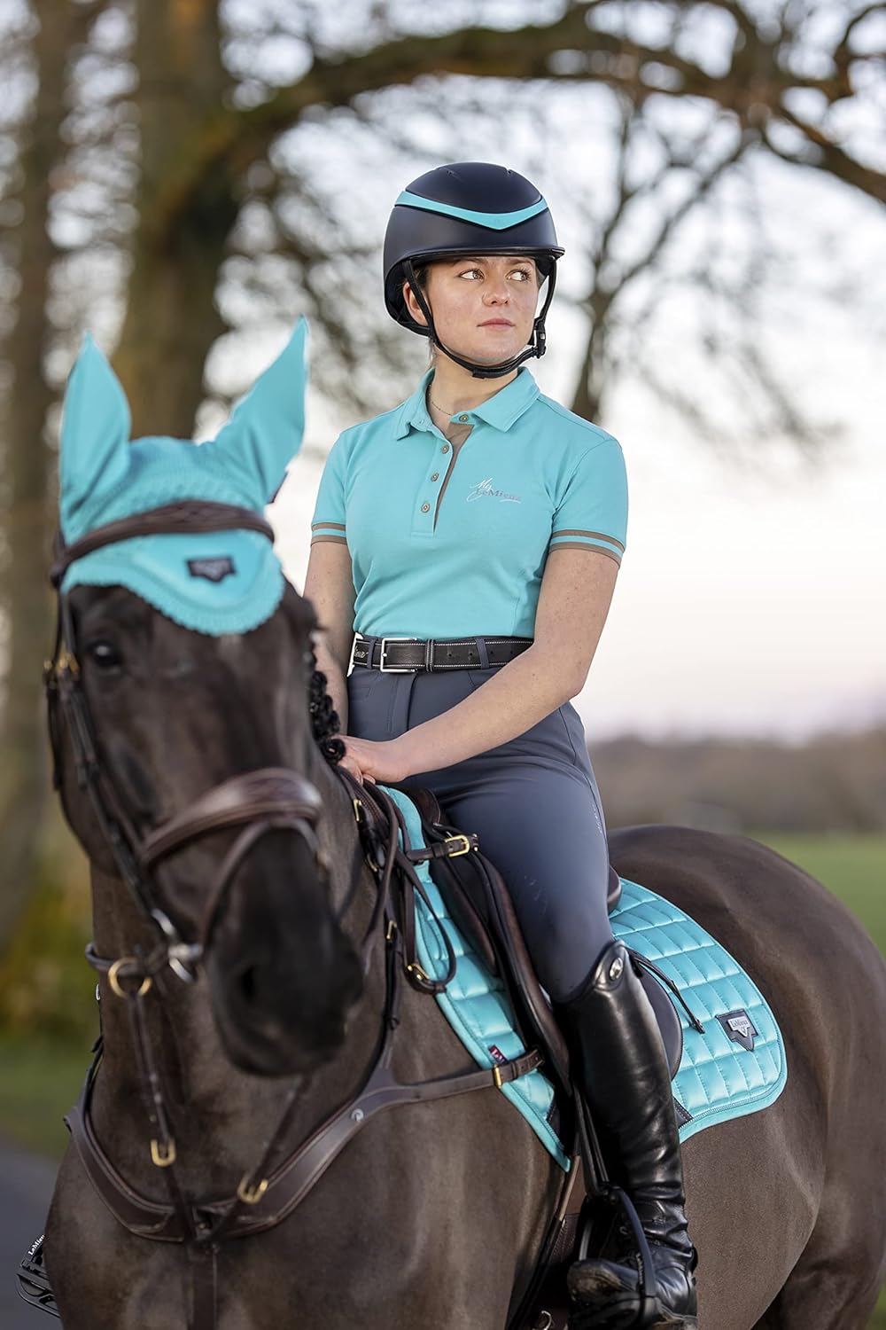 LeMieux Fliegenhaube Loire Satin in Azure, Grösse:XL, LeMieux:Azure Azure XL, Azure XL