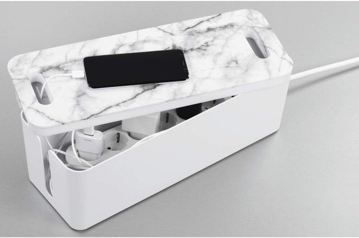 Hama Kabelbox zum Verstecken von Kabeln und Steckdosenleisten (Kabelmanagement für Schreibtisch und