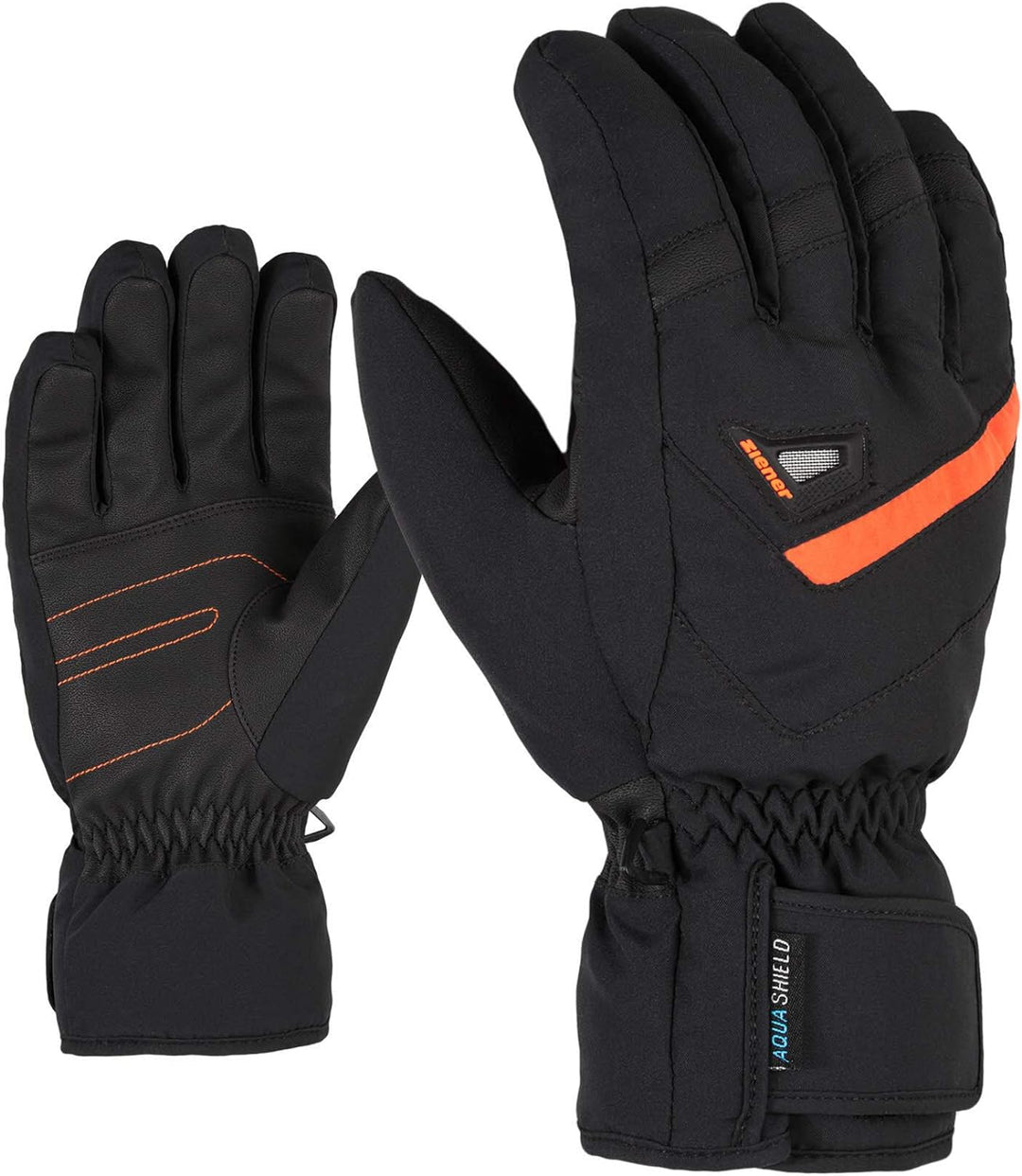 Ziener Herren Gary Skihandschuhe 45 giftorange, schwarz, 45 giftorange, schwarz