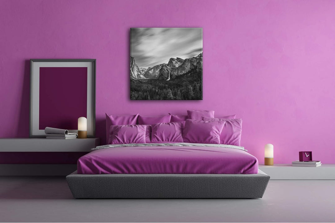 deyoli Yosemite-Nationalpark Format: 60x60 Effekt: Schwarz&Weiss als Leinwandbild, Motiv auf Echthol