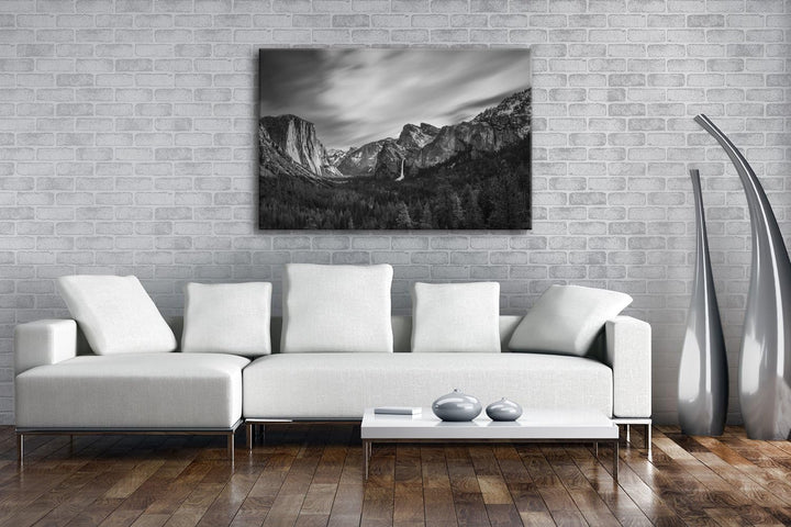 deyoli Yosemite-Nationalpark Format: 80x60 Effekt: Schwarz/Weiss als Leinwandbild, Motiv fertig gera