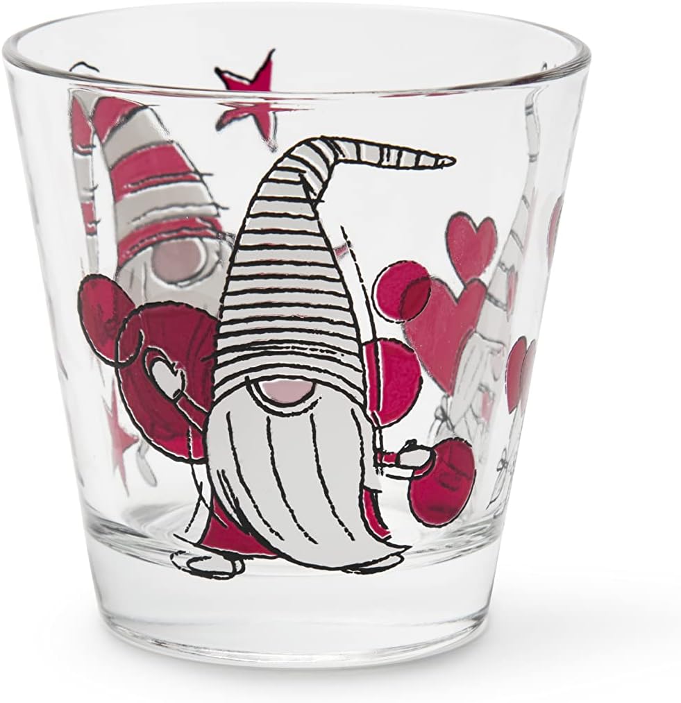 Excelsa Gnome Sweet Gnome Wassergläser, Glas, Fassungsvermögen: 250 ml, 6 Stück, Transparent mit Orn