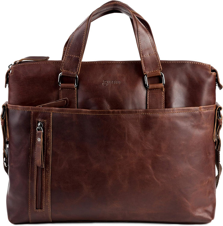 BACCINI Laptoptasche LEANDRO aus Premium Leder I Business-Tasche gross für Herren 15 Zoll extra Lapt
