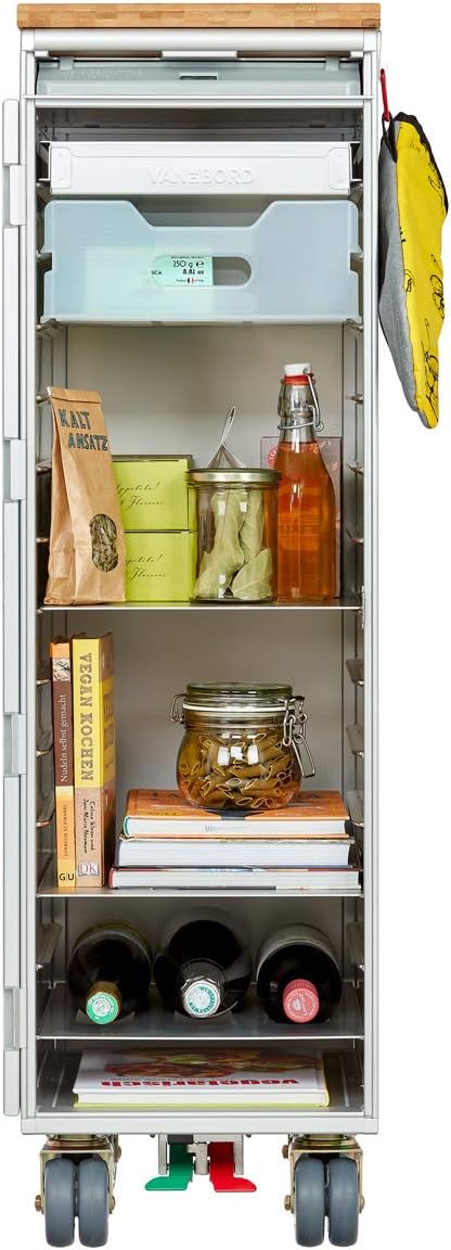 VanDeBord Ausstattungspaket Küche & Grillen, Zubehör für Flugzeugtrolleys, Einschub, Fachboden, Flas