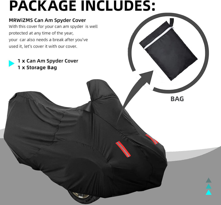 Can Am Spyder Abdeckung 2022, Can Am Spyder Abdeckung Wasserdicht Allwetter, 420D Oxford-Tuch PU-Bes