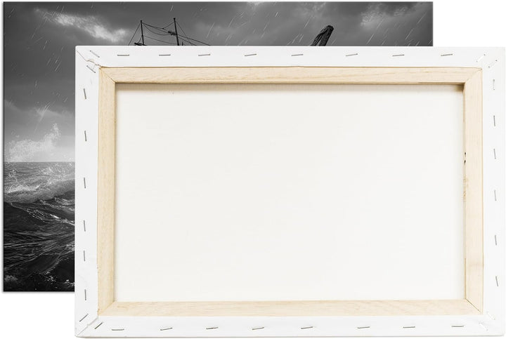 deyoli riesiges Segelschiff bei Nacht Format: 80x60 cm Effekt: Schwarz/Weiss als Leinwandbild, Motiv