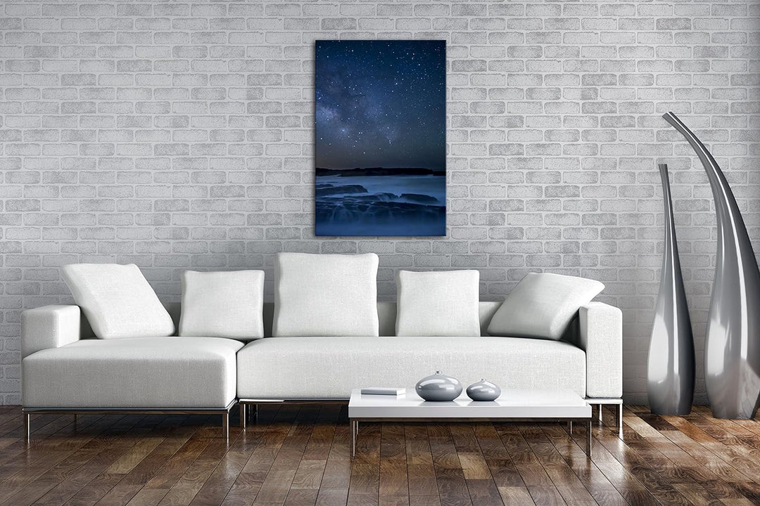deyoli sagenhafter Sternenhimmel Format: 80x60 als Leinwandbild, Motiv fertig gerahmt auf Echtholzra