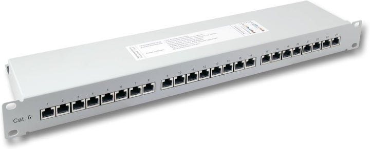 BIGtec 24 Port CAT6a Patchpanel Verteilerfeld Verteiler Patchfeld 500Mhz 10 Gigabit LSA Technik RJ45