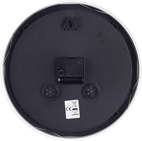 Eurotime Wanduhr Quarz, Lila, 30 cm, Aluminiumgehäuse Weiss, Echtglas, 12-Zahlen Zifferblatt, schlei