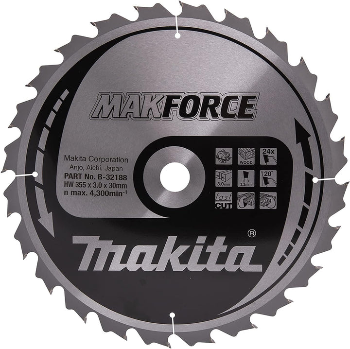 makita-b-08274 Festplatte 355 Säge Makforce x 3 mm 20 Felge 2,2 24Z Achse von 30 Grad