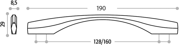 10 Stück Möbelgriffe SW53 BA 128 mm / 160 mm Edelstahloptik Schrankgriffe Schubladengriffe Türgriffe
